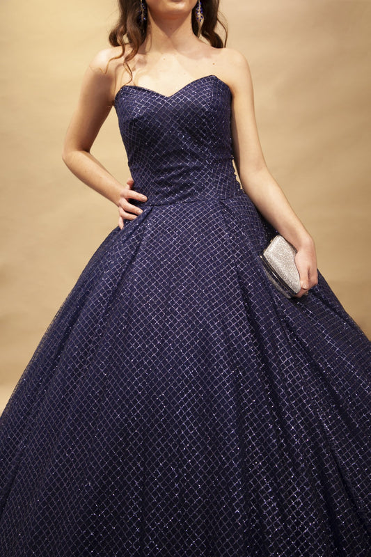 Robe CENDRILLON Bleu Argent