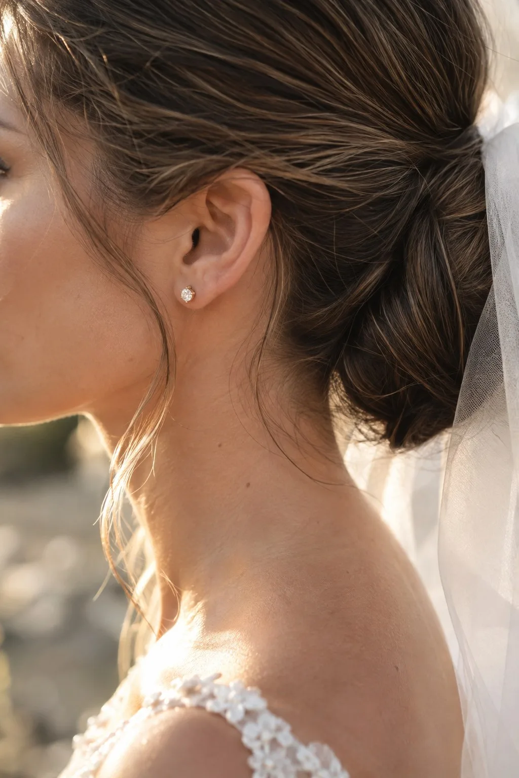 Bijoux d'oreilles le jour du mariage